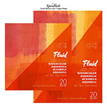 Fluid Watercolor Paper - Cold Press Pad From Speedball, Fluid Watercolor Paper is an acid-free, 140lb paper perfect for watercolors, colored pencils, pastels, acrylic washes, and more. The paper is made by milling small batches of alpha-cellulose very slowly to create a stronger, more robust final product. 20 sheets per pad. Fluid Watercolor Pads are bound on ONE side. For a double-bound pad, use the Fluid Easy Block.